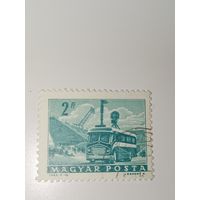 Венгрия 1963 На марке изображен специализированный автобус, используемый почтовой службой,