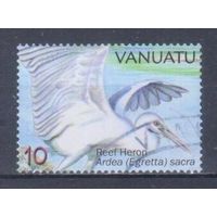[31] Вануату 2007. Фауна.Птицы.Рифовая цапля. Гашеная марка.