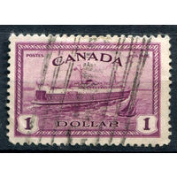 Британские колонии - Канада - 1946г. - ландшафты, виды, корабль, 1 $ - 1 марка - гашёная [Mi 240]. #3-WB-100-A-1