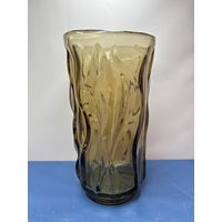 Ваза Дубрава, з-д Неман, автор Мурахвер 1960-70 гг., коричневое стекло 23*13 см