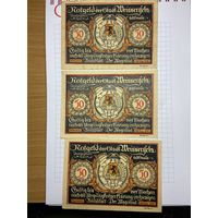 Нотгельды 50-50-50 пфеннигов (Германия Веймарская республика). -2612