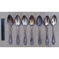 Все лоты с рубля.Ложки,мельхиор,СССР,6шт.не использовались,знак качества