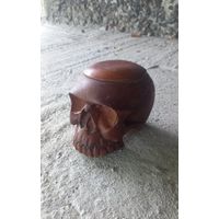 Шкатулка  череп, деревянная