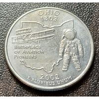 США 1/4 доллара, 2002 Квотер штата Огайо  D    ( 1-2-8 )
