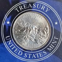 США 25 центов 2002г. (P). Квотер штата Миссисипи.