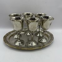 Набор рюмок на латунном подносе, 6 шт. Италия. Арт 3621