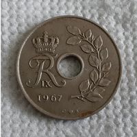 Дания 25 эре, 1967 Отверстие в центре (14-1-18)