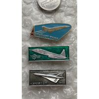 Значки ТУ 144, 3 шт