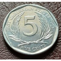 Восточные Карибы 5 центов, 2015    ( 2-9-7 )