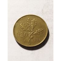 Италия 20 лир 1958