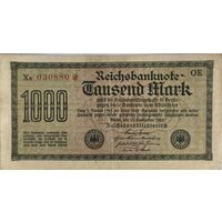1000 марок 1922г. Германия. Отл.сост.