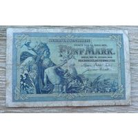 Werty71 Германия 5 марок 1904 банкнота Дракон