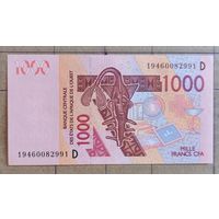 Банк Западной Африки 1000 франков 2003 г., P:115D, Мали, литера "D"