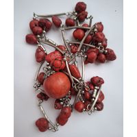 Коралловые бусы. Сотуар. Коралл.  70-е годы, Европа