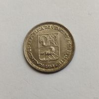 Венесуэла 25 сентимо 1954 г.  серебро