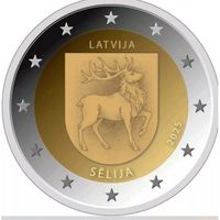 Латвия 2 евро, 2025 Исторические области Латвии - Селия UNC