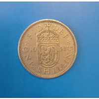 Великобритания 1 шиллинг 1953 год коронация королевы Елизаветы II длинная надпись  для Шотландии