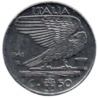 КОРОЛЕВСТВО ИТАЛИЯ. 50 ЧЕНТЕЗИМИ 1941. МАГНИТ