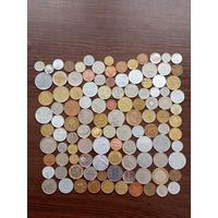 Сборный лот монет, без СССР, РФ, с рубля