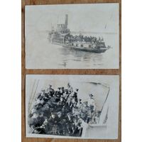 2 фото передислокации воинского подразделения. 1940-е. 6х9 см. Цена за оба.