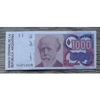 Werty71 Аргентина 1000 аустралей 1988 -1990 UNC банкнота