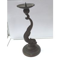 Бронзовый подсвечник "Рыба" 50-60-е годы Европа. Высота 22 см.