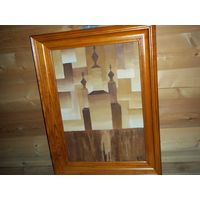 Картина холст масло,рама дерево 45на60.Дорога к храму.