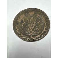2 копейки 1758 год , перечекан