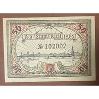 Нотгельд 50 пфеннигов 1920 год. Эммерих. Веймарская республика