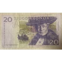 Банкнота Швеция 2001 год 20 крон Сельма Лагерлёф