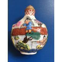 Старинная табакерка, фарфор, живопись,раритет!