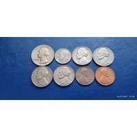 Сборка монет США (Состояние на фото,в лоте 4 монеты)
