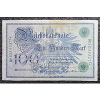 100 марок Германия 1908 г. (зелёная печать)