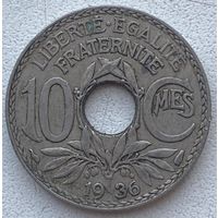 Франция 10 сантимов 1936 г.
