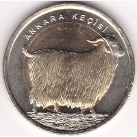 Турция 1 лира, 2015 Ангорская коза UNC