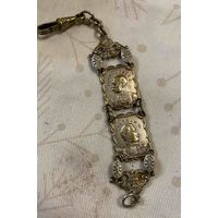 Наградной шатлен офицера Кайзеровской Германии времен ПМВ от призовых карманных часов с изображениями Кайзера Вильгельма и Франца Иосифа