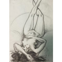 "Обнаженная лежащая" рисунок большой а2 формата