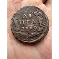 Монета.  Деньга 1739г