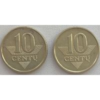 Литва 10 центов 2009 г. Цена за 1 шт.