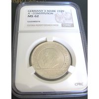 3 марки 1929 А Конституция Веймарская Республика