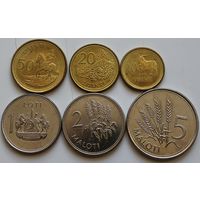 Лесото Набор 6 монет (50, 20, 10 лисенте, 1 лоти, 2 и 5 малоти)