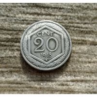 Werty71 Италия 20 чентезимо 1918