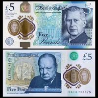 Великобритания 5 фунтов образца 2023 года UNC pw398