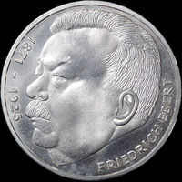 5 марок 1975 J, Эберт, UNC, Отличная! С 1 Рубля! Смотрите другие лоты!