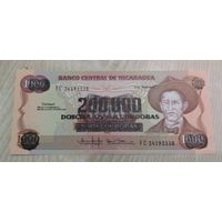Никарагуа. 200 000 кордоб надпечаткой на 1000 кордоб 1985. Распродажа личной коллекции