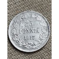 Распродажа - 25 пенни 1917г(с короной).,РИ,НИКОЛАЙ 2