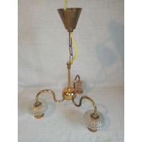 Основа люстры Чехословакия на 3 лампочки латунь