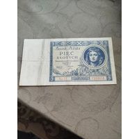 Распродажа - 5 злотых 1930г.,Эмилия Плятер Ser.CE Номер 7209018,ПОЛЬША