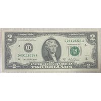Банкнота 2 доллара 2003 год США. С рубля без МЦ.