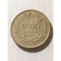 Турция 1000 лир 1991